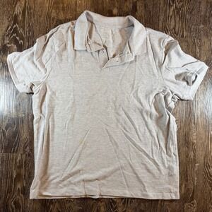 Primark Cares Mens Short‎ Sleeve Polo Shirt Heather Grey Large Casual Basic